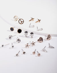 Mixed Metal Charm Earring 12-Pack - link has visual effect only