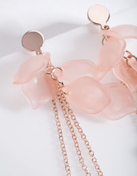 Pink Petal Chain Drop Earrings - link has visual effect only