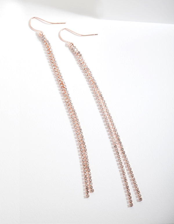 Rose Gold Long Chain Earrings