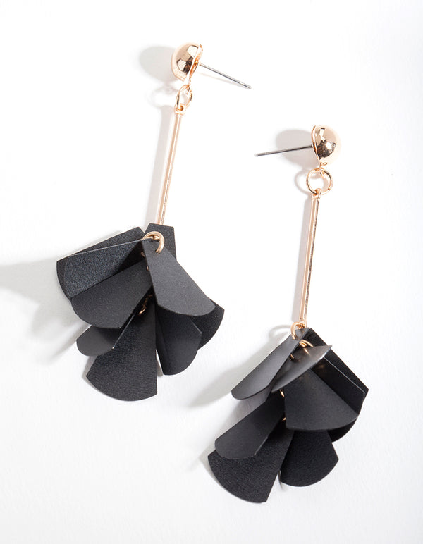 Black Sequin Cluster Earrings