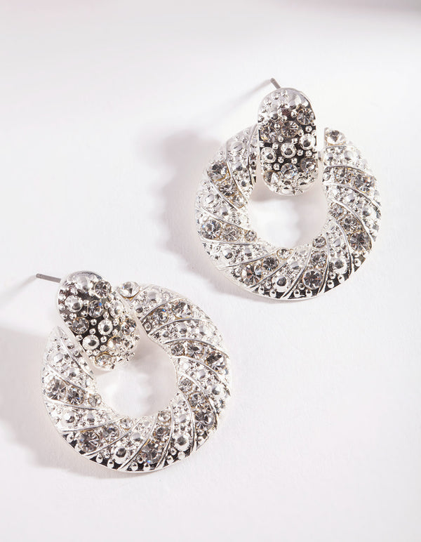 Silver Diamante Earrings