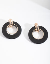 Black Acrylic Circle Earrings - link has visual effect only