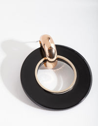 Black Acrylic Circle Earrings - link has visual effect only