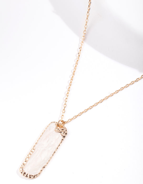 White Marble Effect Necklace