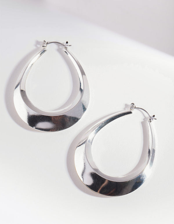 Silver Flat Hoop Earrings