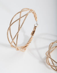 Gold Crossover Multi Hoop Earrings - link has visual effect only