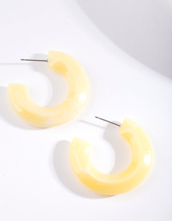 Yellow Hoop Earrings