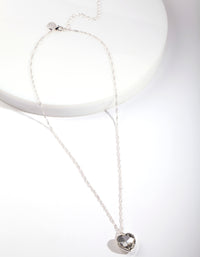 Silver Diamante Heart Necklace - link has visual effect only