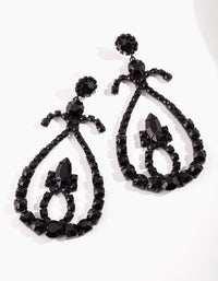 Black Multi Stone Teardrop Earrings - link has visual effect only