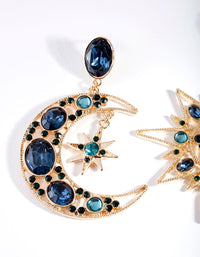 Blue Statement Celestial Earrings - link has visual effect only