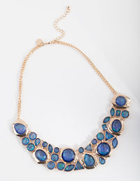 Gold Blue Green Gem Necklace - link has visual effect only