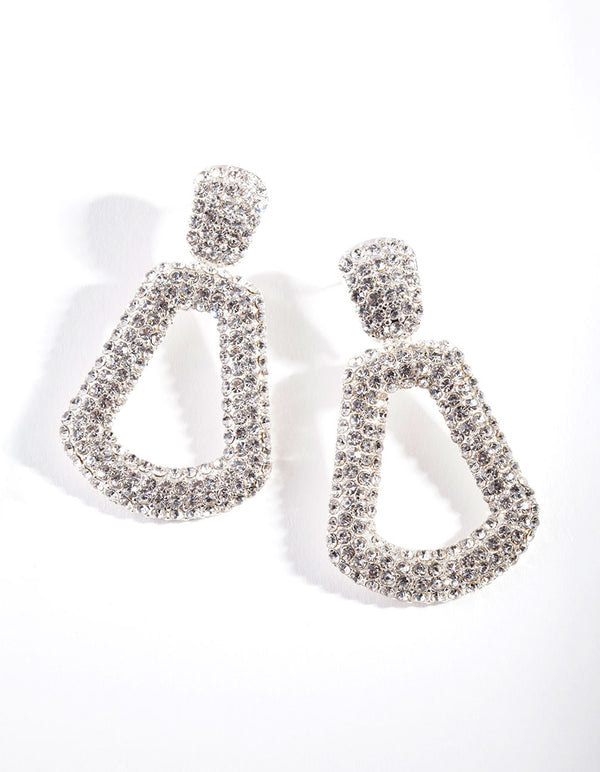 Diamante Mini Doorknocker Earrings