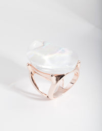 Rose Gold White Cocktail Ring - link has visual effect only