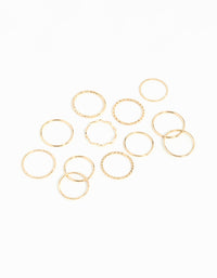 Gold Textured Mixed Size Ring Pack - link has visual effect only