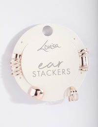 Rose Gold Textured Ear Cuff Pack - link has visual effect only