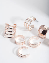 Rose Gold Textured Ear Cuff Pack - link has visual effect only