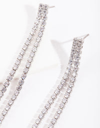 Cubic Zirconia Drop Row Earrings - link has visual effect only