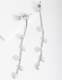 Cubic Zirconia Floral String Earrings - link has visual effect only