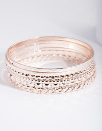 Rose Gold Textured Bangle 6-Pack - link has visual effect only