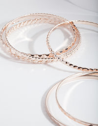 Rose Gold Textured Bangle 6-Pack - link has visual effect only