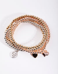 Mixed Metal Heart Bracelet 6-Pack - link has visual effect only