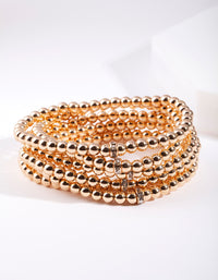 Gold Bead Stretch Bracelet 6-Pack - link has visual effect only