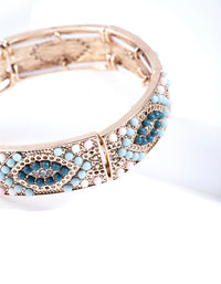 Antique Gold Diamante Stretch Bracelet - link has visual effect only