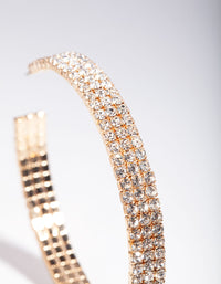 Gold Medium Diamante Chain Hoop Earrings - link has visual effect only