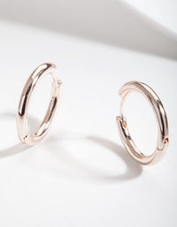 Rose Gold Polished Hoop Earrings - link has visual effect only