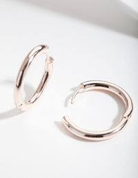 Rose Gold Polished Hoop Earrings - link has visual effect only