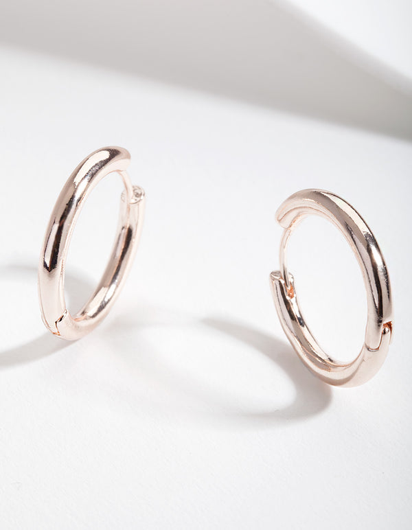 Rose Gold Polished Hoop Earrings