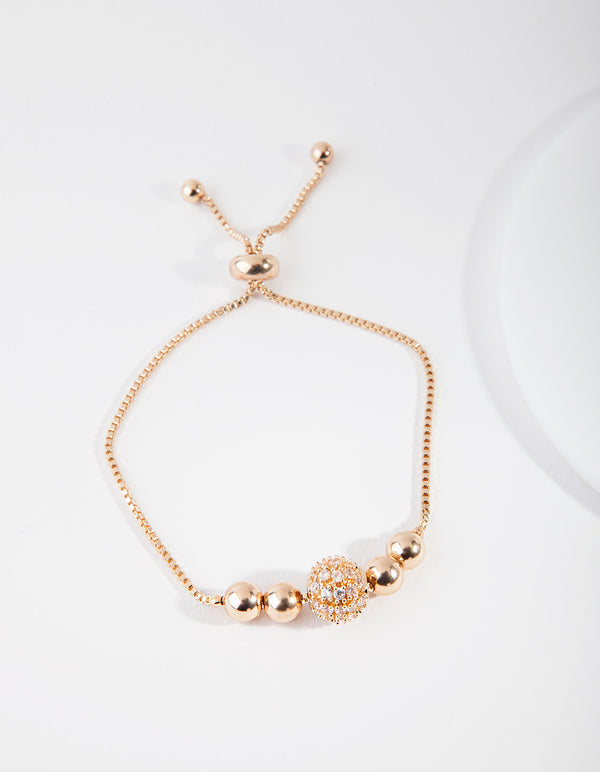 Gold Multi Ball Toggle Bracelet