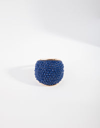 Gold Blue Pave Dome Ring - link has visual effect only