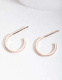 Rose Gold Plated Sterling Silver Cubic Zirconia Open Hoop Earrings - link has visual effect only