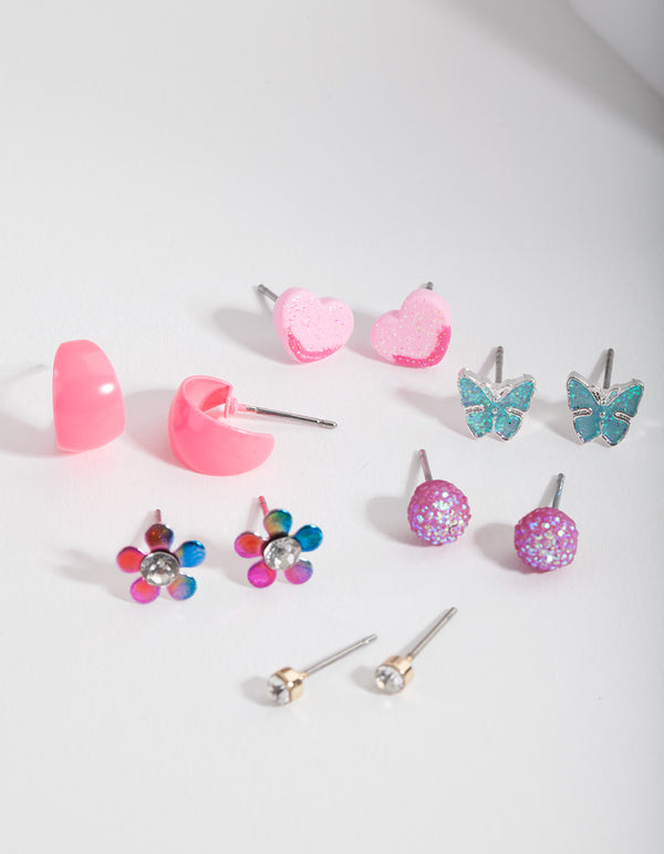 Kids Butterfly & Hoop Earring 6-Pack