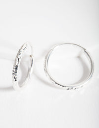 Sterling Silver Facet Hoop Earrings - link has visual effect only