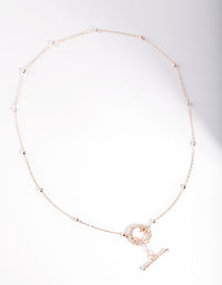 Rose Gold Ball Chain Bar Necklace - link has visual effect only