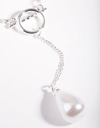 Silver Bar Pearl Drop Necklace - link has visual effect only