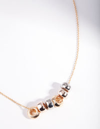 Mixed Metal Round Bead Necklace - link has visual effect only