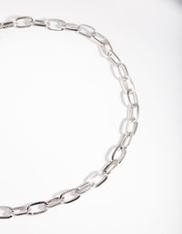 Silver Oval Link Choker - link has visual effect only