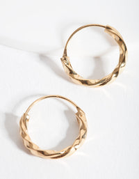 Gold Plated Sterling Silver Chunky Twist Hoop Earrings - link has visual effect only