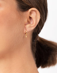 Gold Plated Sterling Silver Open Star Hoop Earrings - link has visual effect only