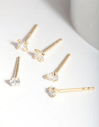 Gold Plated Sterling Silver Cubic Zirconia Mix Earring Pack - link has visual effect only