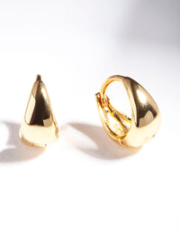 Gold Plated Sterling Silver Oval Huggie Hoop Earrings - link has visual effect only