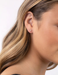 Rose Gold Plated Sterling Silver Diamante Starburst Stud Earrings - link has visual effect only