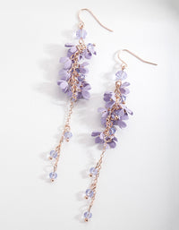 Purple Flower Cluster Drop Earrings - link has visual effect only