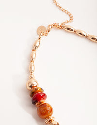 Gold Mixed Resin Bead Short Necklace - link has visual effect only