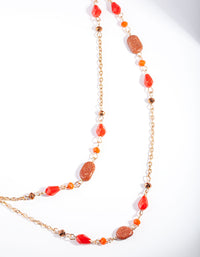 Red Multi Row Bead Necklace - link has visual effect only