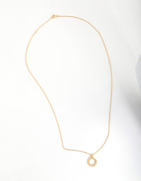 Gold Plated Sterling Silver Floral Open Circle Necklace - link has visual effect only