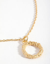 Gold Plated Sterling Silver Floral Open Circle Necklace - link has visual effect only